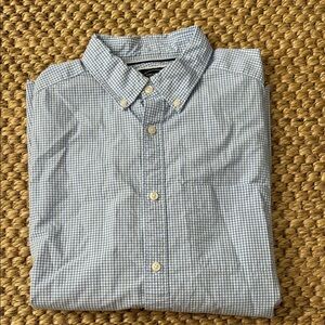 Non-Iron Twill Gingham Shirt - Light Blue